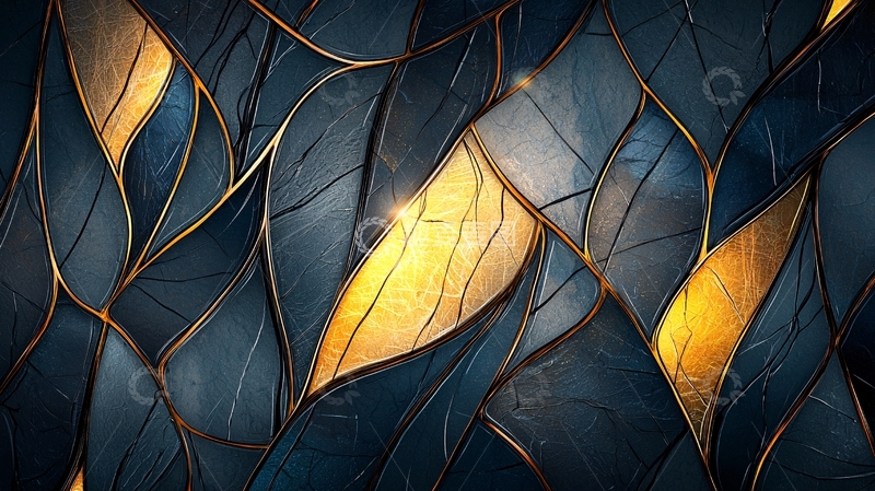 高清大图下载【趣麦麦图】金色裂纹背景抽象图案