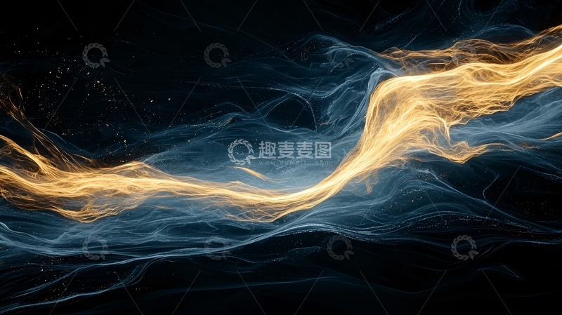 高清大图下载【趣麦麦图】金色流光在夜空中舞动