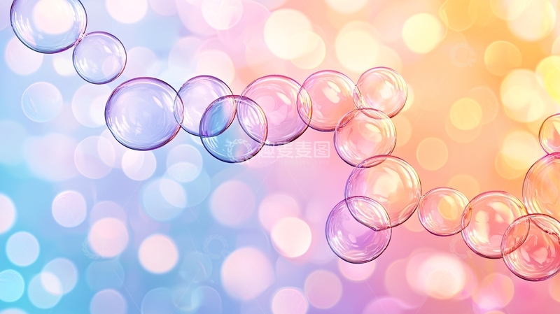 高清大图下载【趣麦麦图】梦幻泡泡背景素材