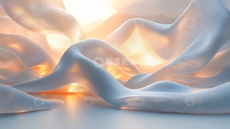 高清大图下载【趣麦麦图】梦幻波浪光影艺术背景