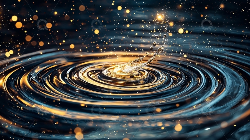 高清大图下载【趣麦麦图】水滴激起的涟漪与光斑