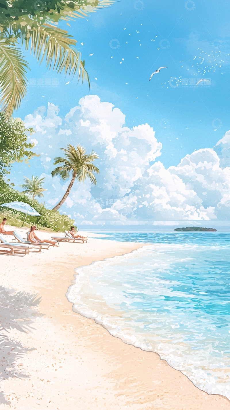 高清大图下载【趣麦麦图】热带海滩度假风光