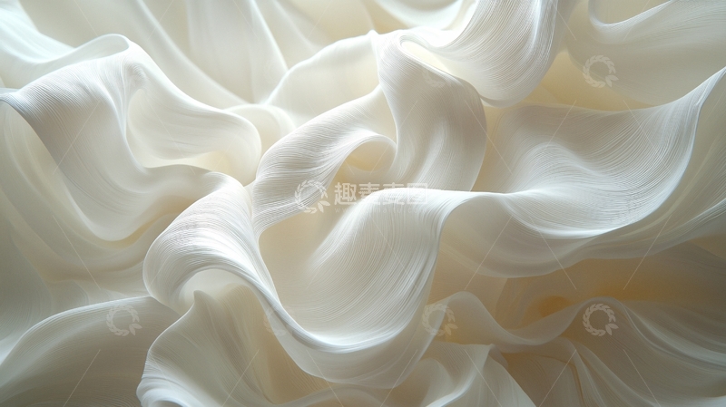 高清大图下载【趣麦麦图】白色褶皱面料纹理背景