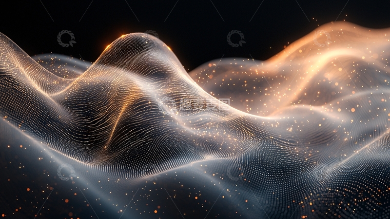 高清大图下载【趣麦麦图】光点粒子动态波浪背景