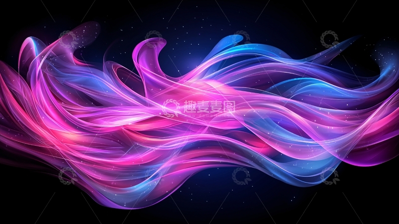 高清大图下载【趣麦麦图】梦幻色彩流动线条背景