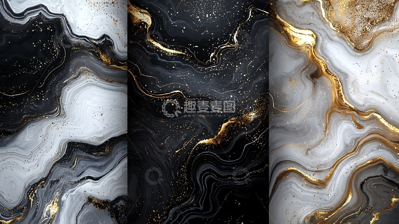 高清大图下载【趣麦麦图】黑色大理石纹理背景素材