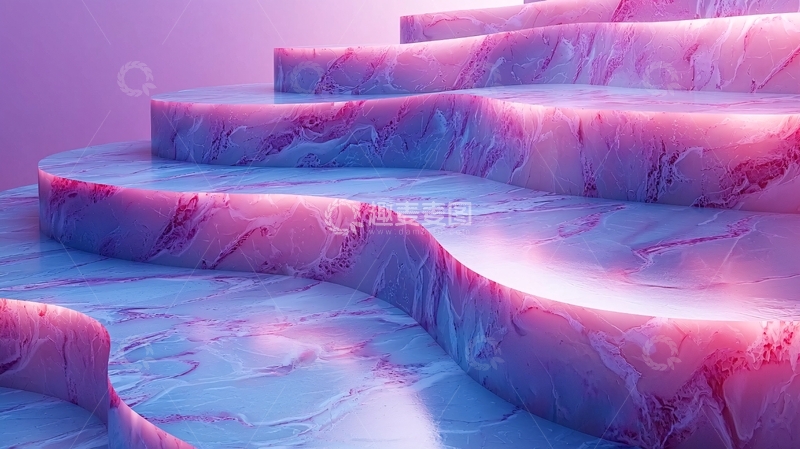 高清大图下载【趣麦麦图】粉色大理石楼梯背景