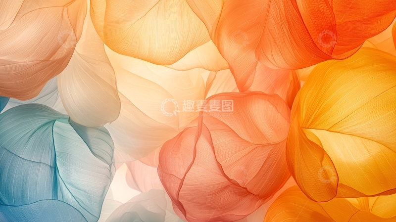 高清大图下载【趣麦麦图】抽象色彩渐变花瓣背景
