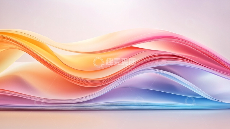 高清大图下载【趣麦麦图】色彩渐变流动线条背景