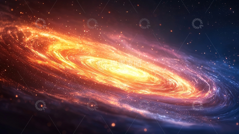 高清大图下载【趣麦麦图】螺旋星系的艺术插画