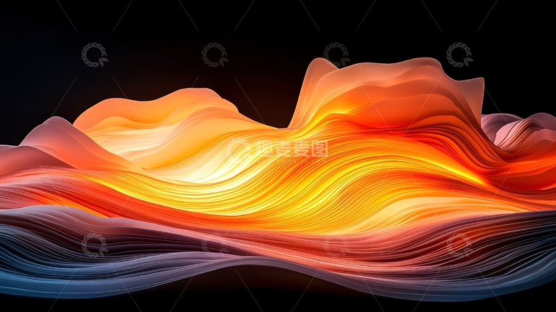 高清大图下载【趣麦麦图】抽象流动线条背景图