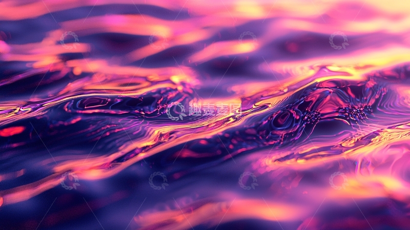 高清大图下载【趣麦麦图】梦幻色彩流动液体纹理背景
