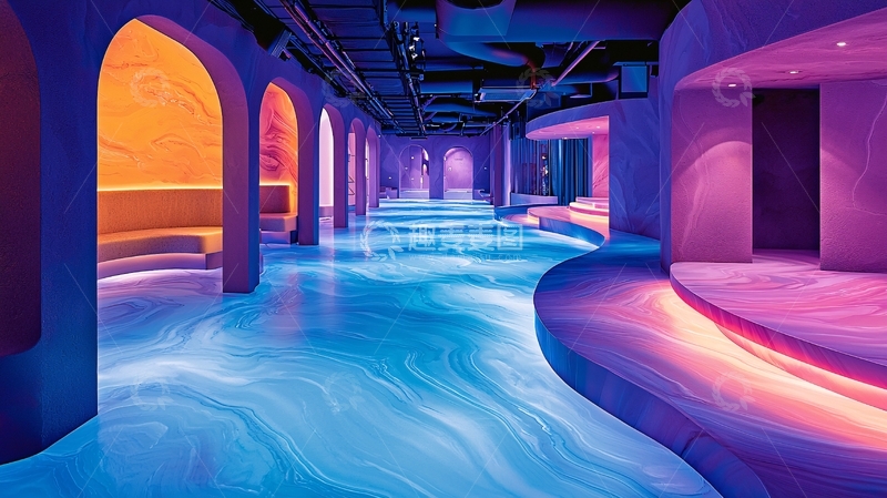 高清大图下载【趣麦麦图】梦幻色彩流动空间