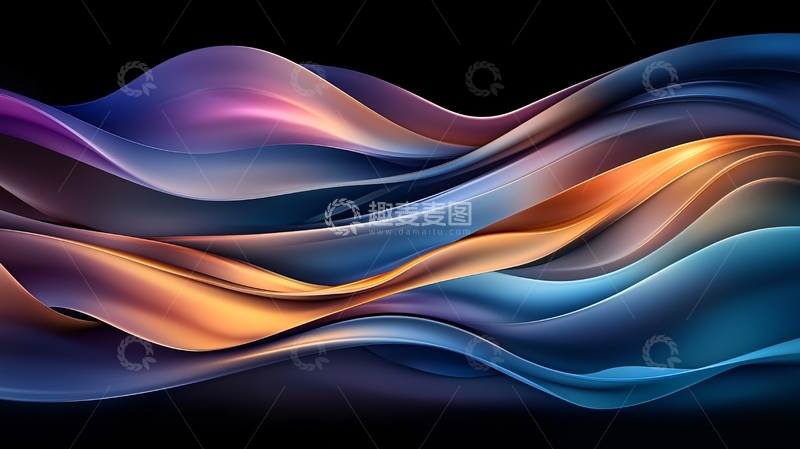 高清大图下载【趣麦麦图】抽象波浪线条艺术背景