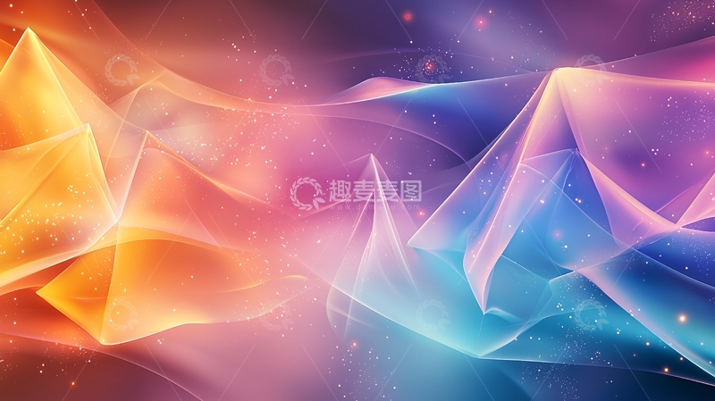高清大图下载【趣麦麦图】梦幻色彩几何抽象背景