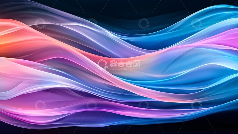 高清大图下载【趣麦麦图】抽象波浪色彩流动背景