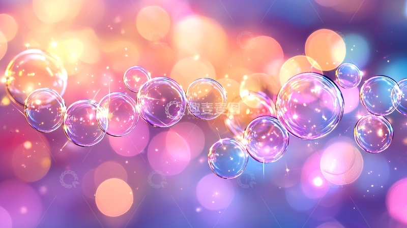 高清大图下载【趣麦麦图】梦幻泡泡背景素材