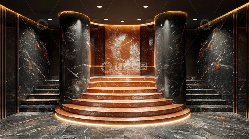 高清大图下载【趣麦麦图】大理石台阶与柱子的豪华场景