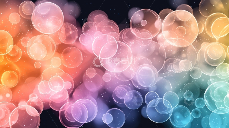 高清大图下载【趣麦麦图】梦幻泡泡背景素材