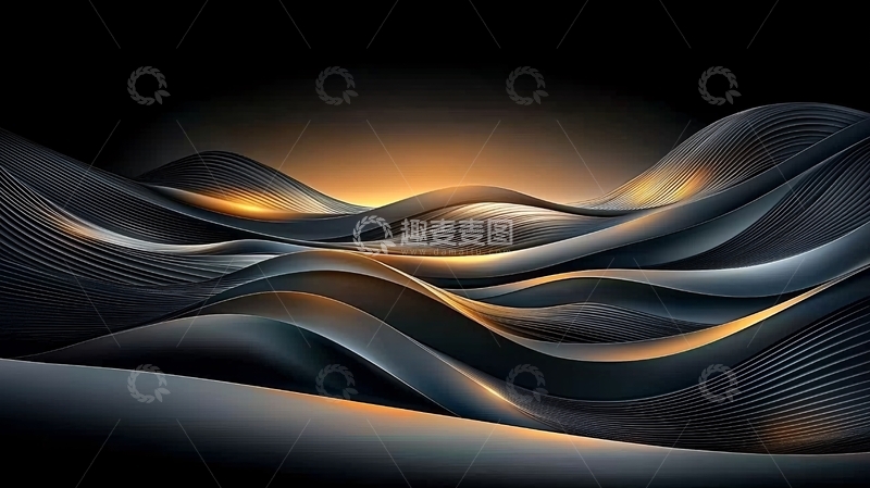 高清大图下载【趣麦麦图】抽象线条波浪背景