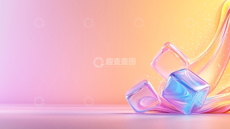 高清大图下载【趣麦麦图】梦幻冰块渐变背景