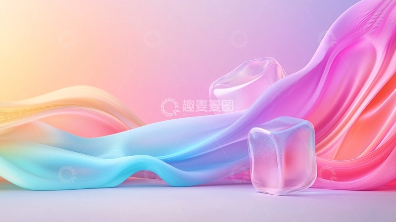 高清大图下载【趣麦麦图】梦幻色彩流动抽象艺术背景