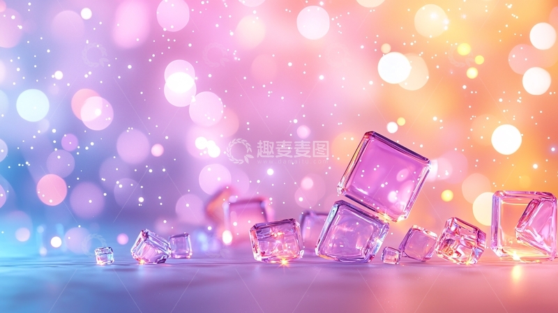 高清大图下载【趣麦麦图】梦幻冰块背景素材