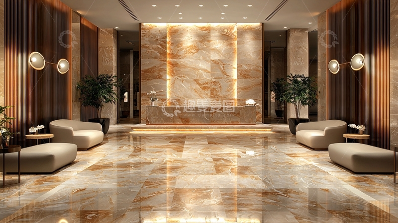 高清大图下载【趣麦麦图】豪华酒店大堂大理石地板设计