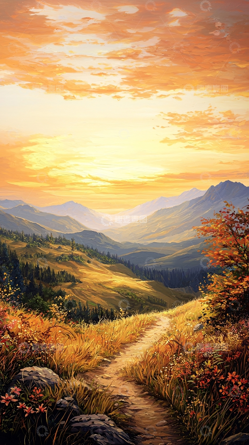 高清大图下载【趣麦麦图】秋日山间小径