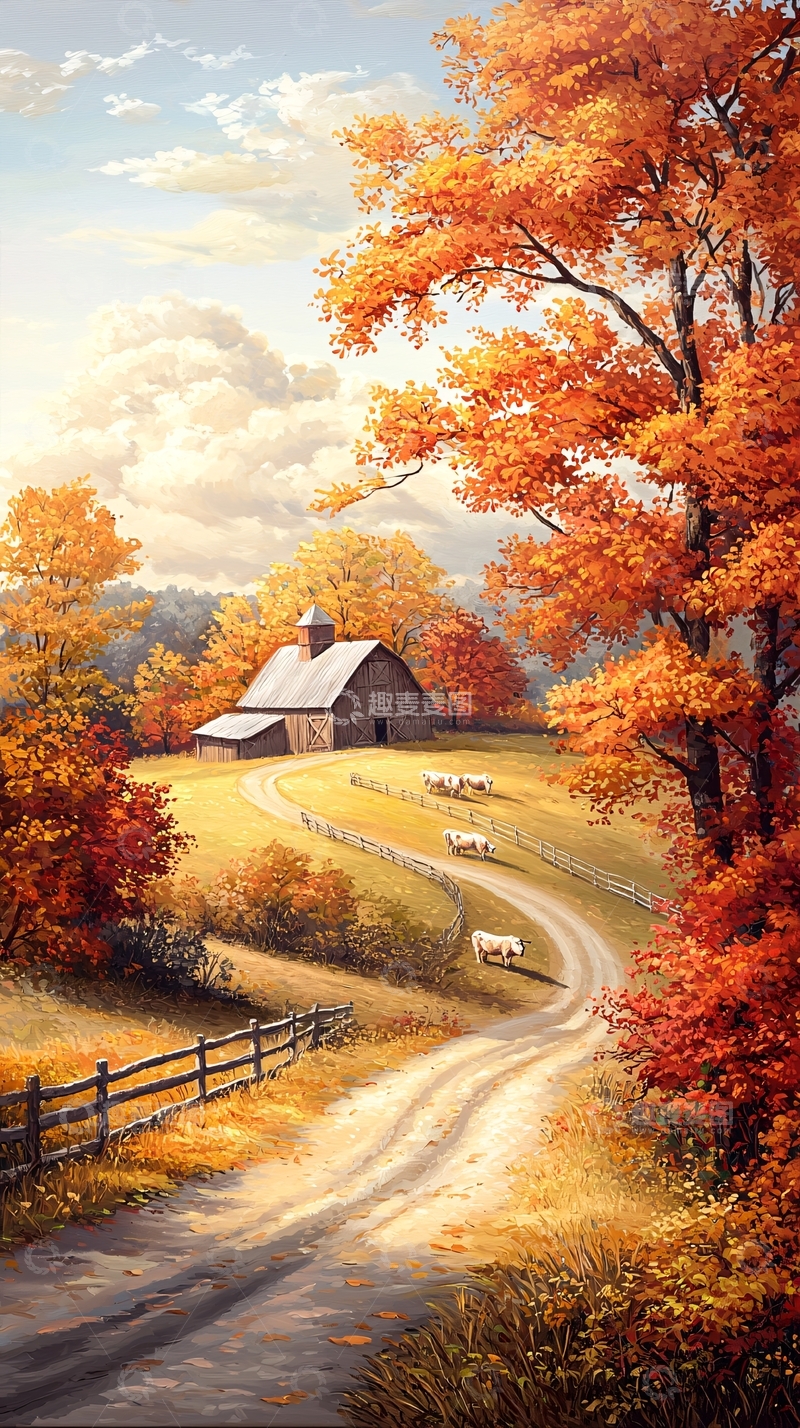 高清大图下载【趣麦麦图】秋日农场风景