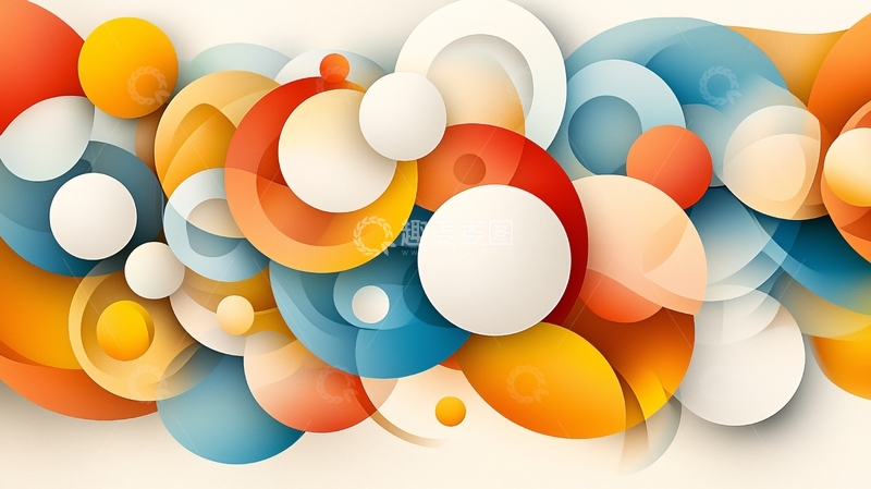 高清大图下载【趣麦麦图】抽象几何圆形背景素材