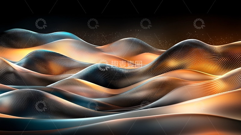 高清大图下载【趣麦麦图】抽象波浪线条背景