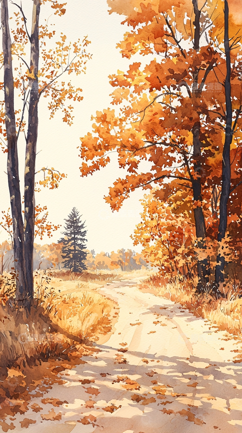 高清大图下载【趣麦麦图】秋日森林小径44