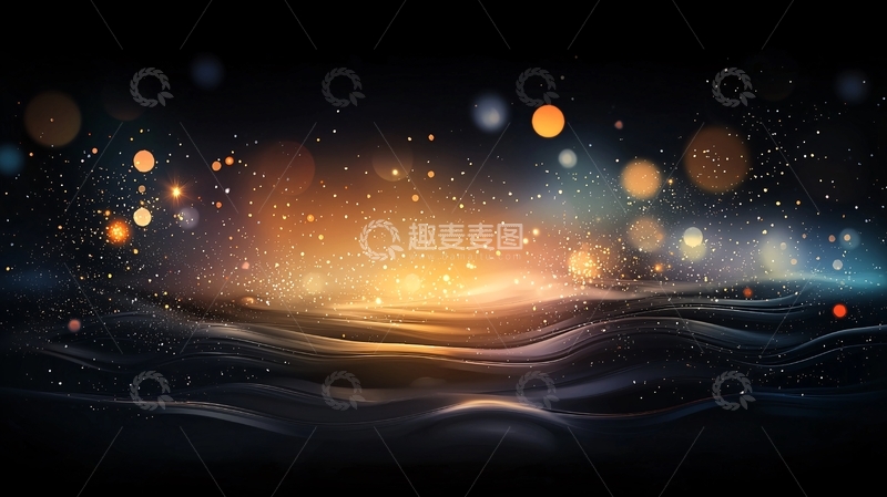 高清大图下载【趣麦麦图】梦幻夜空下的波光粼粼