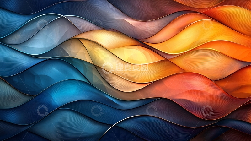 高清大图下载【趣麦麦图】色彩波浪抽象艺术背景