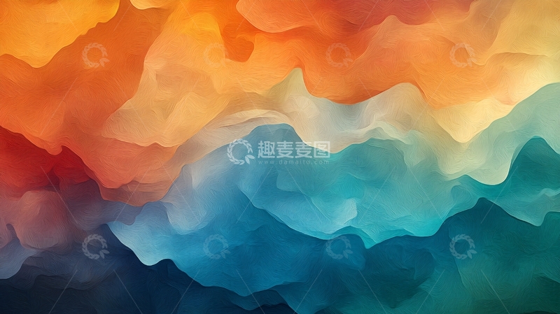 高清大图下载【趣麦麦图】抽象山峰色彩渐变背景图