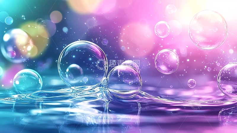 高清大图下载【趣麦麦图】梦幻泡泡水珠背景图