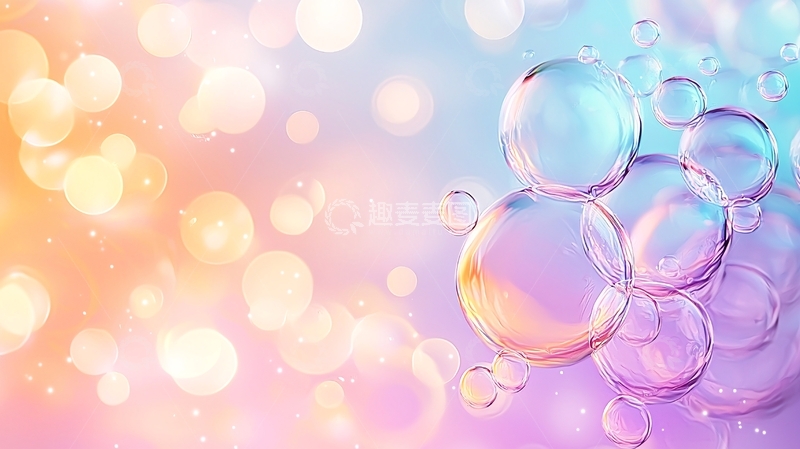 高清大图下载【趣麦麦图】梦幻泡泡背景素材