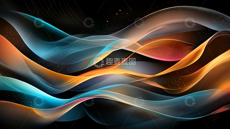 高清大图下载【趣麦麦图】抽象波浪线条艺术背景