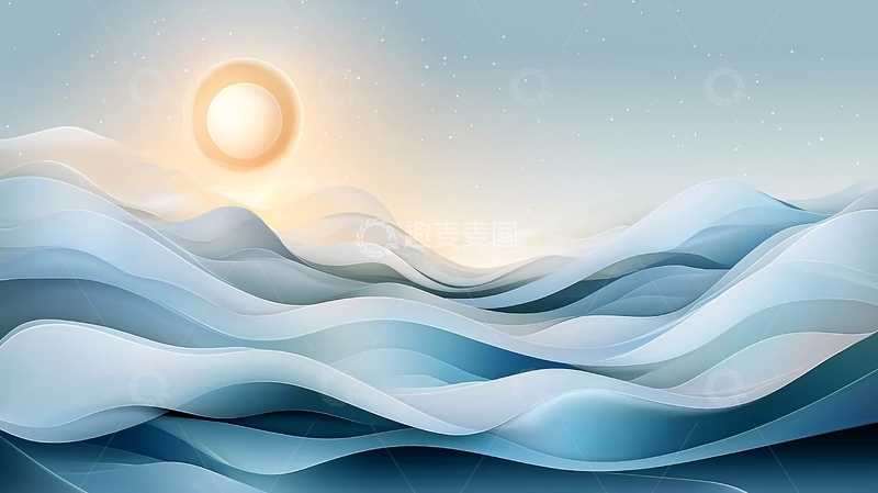 高清大图下载【趣麦麦图】冬日雪景波浪山峦