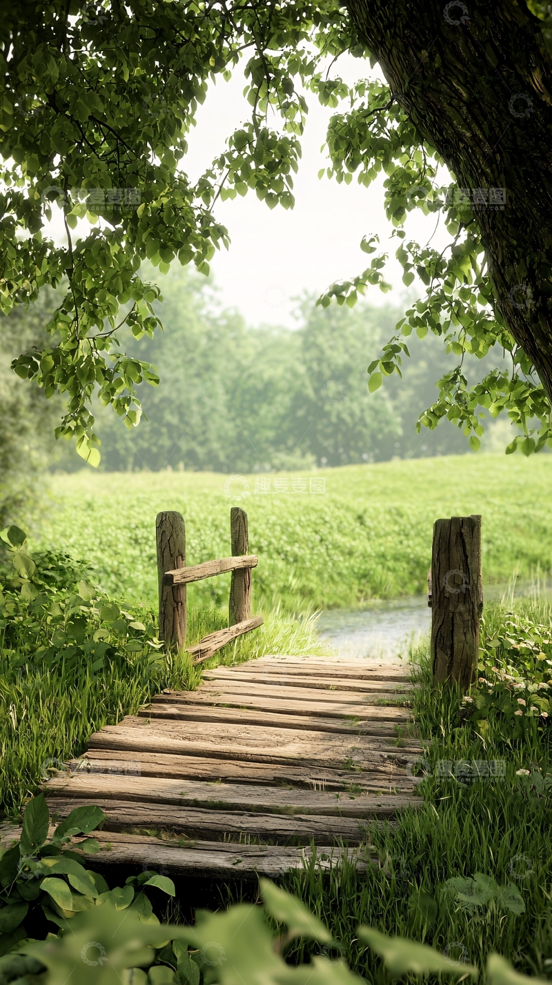 高清大图下载【趣麦麦图】乡村小桥流水自然风光