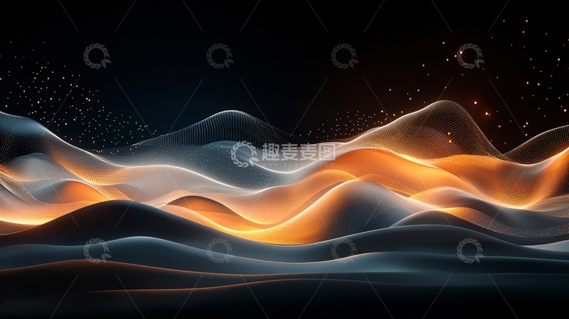 高清大图下载【趣麦麦图】梦幻波浪光影山峦