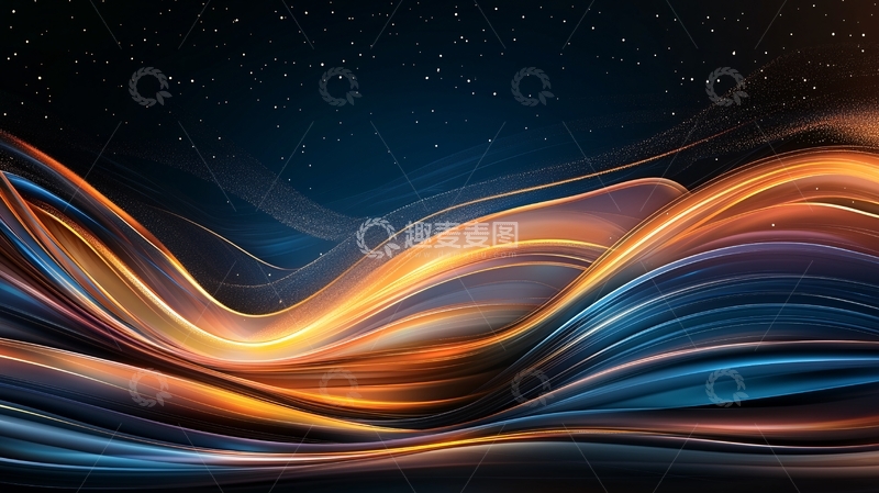 高清大图下载【趣麦麦图】夜空中的光波流动