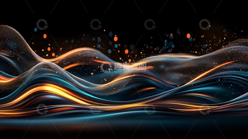 高清大图下载【趣麦麦图】动态波浪粒子效果背景