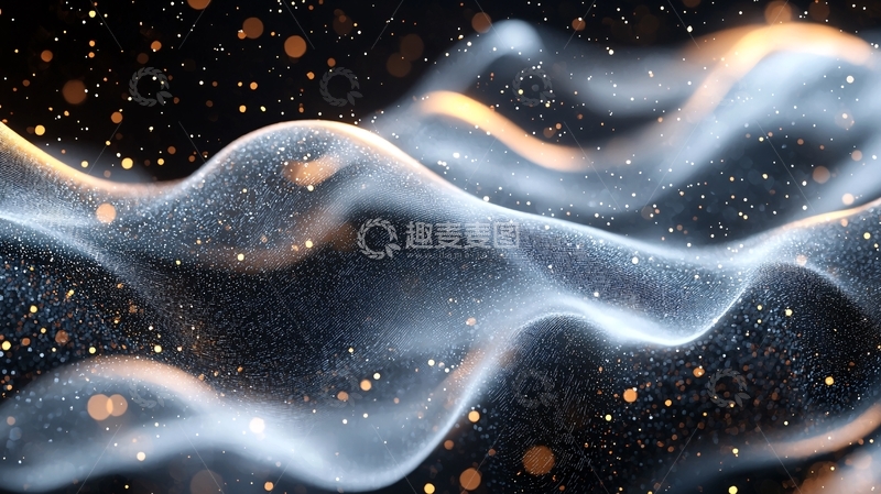 高清大图下载【趣麦麦图】波浪光点抽象背景