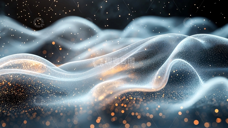 高清大图下载【趣麦麦图】梦幻波浪与星光背景