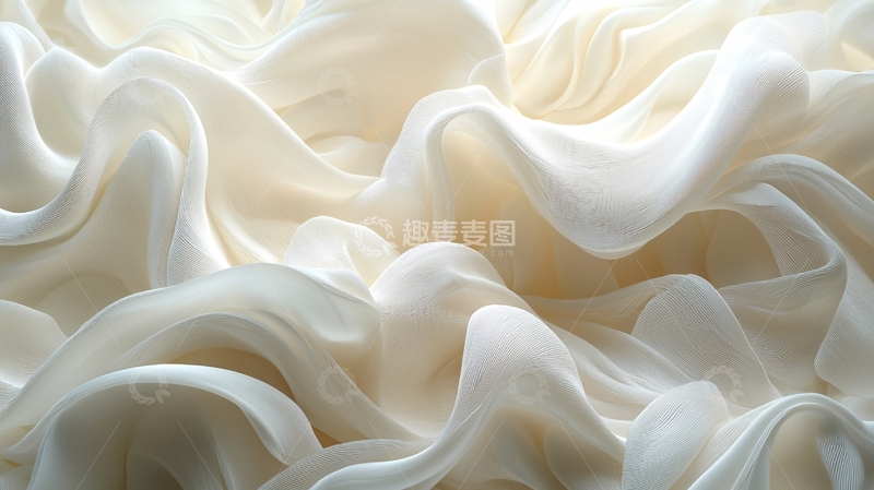 高清大图下载【趣麦麦图】柔和褶皱的白色面料纹理