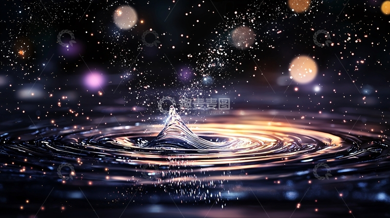 高清大图下载【趣麦麦图】水滴激起的涟漪与光效
