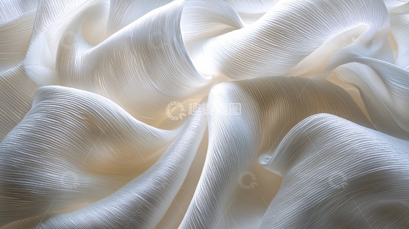 高清大图下载【趣麦麦图】白色褶皱面料纹理背景