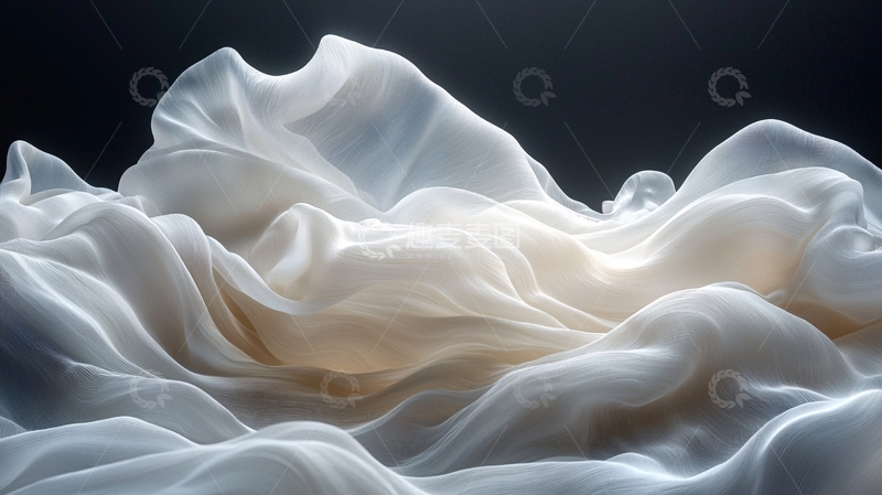 高清大图下载【趣麦麦图】流动的白色丝带山